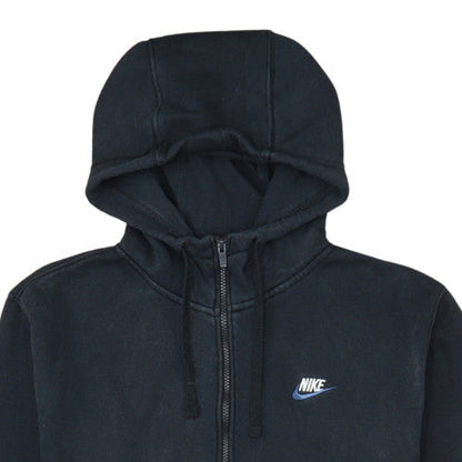 Nike Men Black Full Zip Hoodie Fleece Logo M Excellent Condition