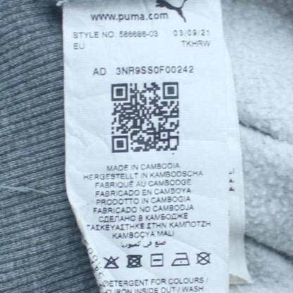 Puma Mens Grey XS Pullover Hoodie Fleece Logo Sweatshirt