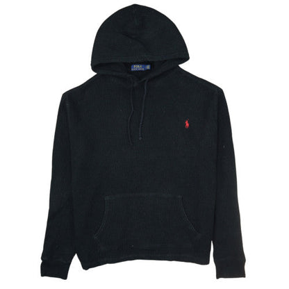 Polo Ralph Lauren Men's Black Knit Cotton Pullover Hoodie Size L