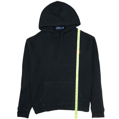Polo Ralph Lauren Men's Black Knit Cotton Pullover Hoodie Size L