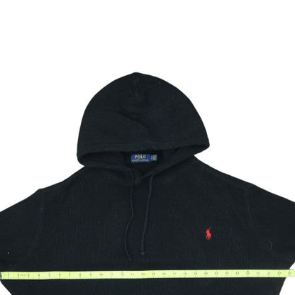Polo Ralph Lauren Men's Black Knit Cotton Pullover Hoodie Size L