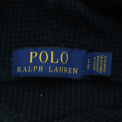 Polo Ralph Lauren Men's Black Knit Cotton Pullover Hoodie Size L
