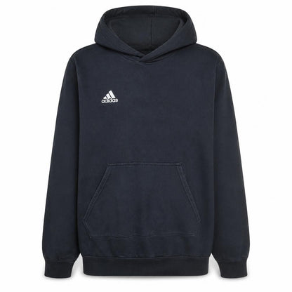 Front view of Adidas Men's Black XL Pullover Hoodie Fleece Sportswear