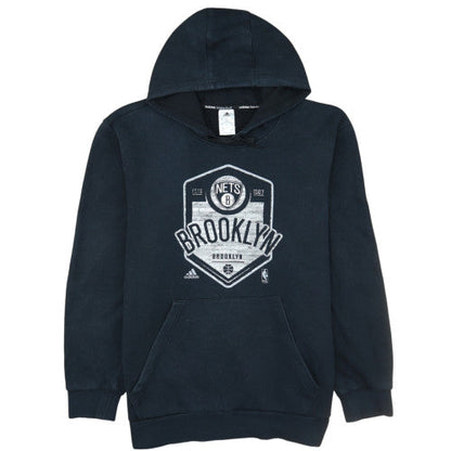 Adidas Men’s Black XL Pullover Fleece Hoodie Brooklyn Nets Logo