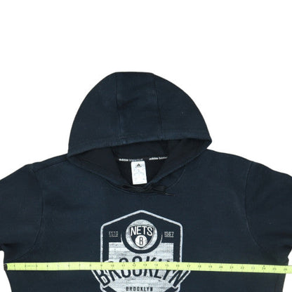 Adidas Men’s Black XL Pullover Fleece Hoodie Brooklyn Nets Logo