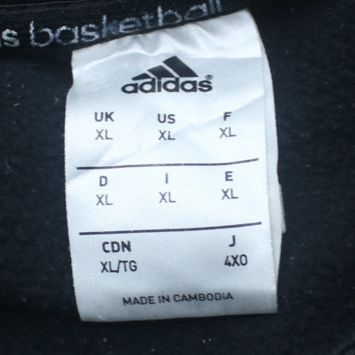 Adidas Men’s Black XL Pullover Fleece Hoodie Brooklyn Nets Logo