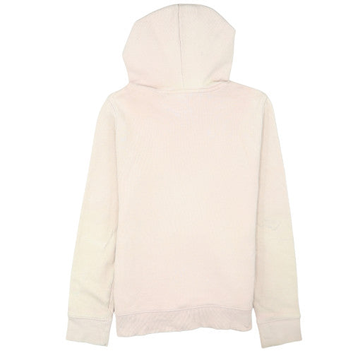 Adidas Women Beige Trefoil Hoodie Size 6 Cotton Pullover Sweatshirt