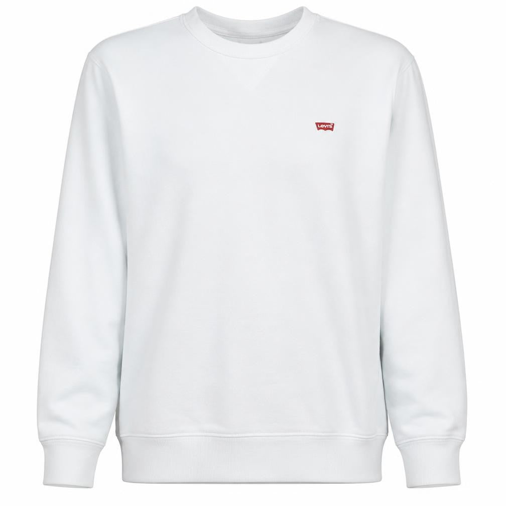 Levi's Women White Crew Neck Pullover Sweatshirt L Cotton Blend