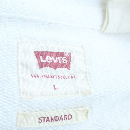 Levi's Women White Crew Neck Pullover Sweatshirt L Cotton Blend