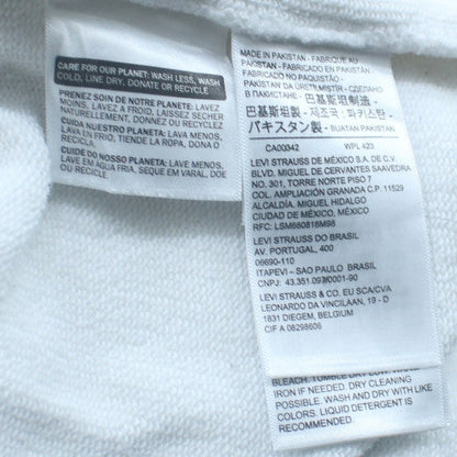 Levi's Women White Crew Neck Pullover Sweatshirt L Cotton Blend