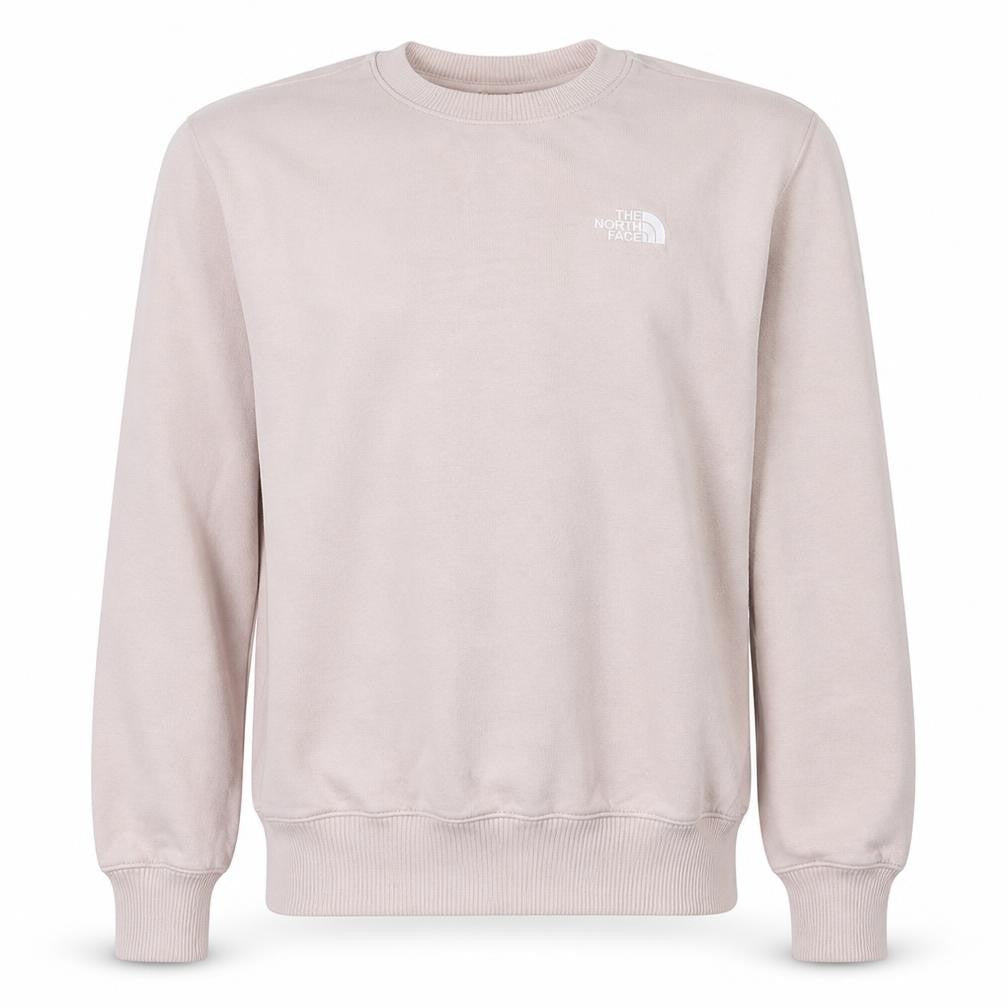 Front view of The North Face unisex beige m crew neck fleece sweatshirt