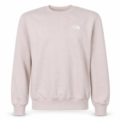 Front view of The North Face unisex beige m crew neck fleece sweatshirt