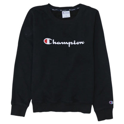 Champion Women's Black Medium Pullover Sweatshirt Logo Crew Neck
