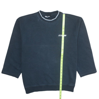 Reebok Men Blue XL Crew Neck Pullover Logo Sweatshirt