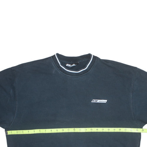 Reebok Men Blue XL Crew Neck Pullover Logo Sweatshirt