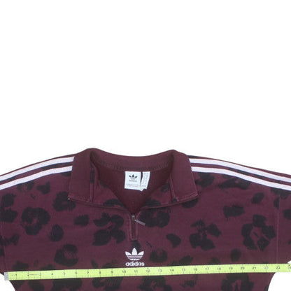 Adidas Women’s Burgundy Leopard 1/4 Zip Sweatshirt Size S