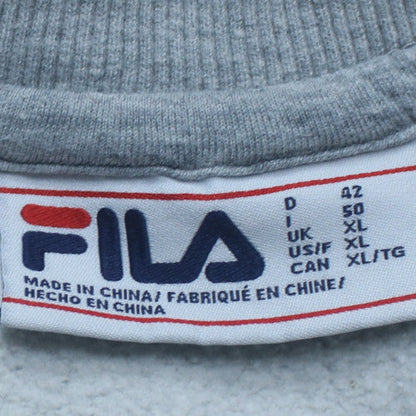 Fila Womens Grey XL Crew Neck Pullover Sweatshirt Classic Logo