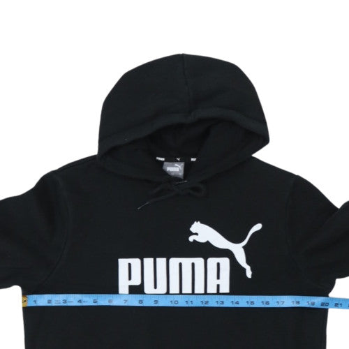 Puma Men's Black Small Pullover Hoodie with Logo Print