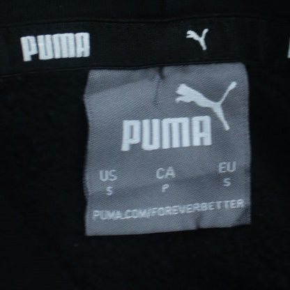 Puma Men's Black Small Pullover Hoodie with Logo Print