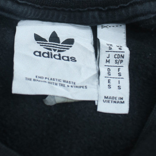 Adidas Womens Black Crew Neck Pullover Sweatshirt Size S Logo Detail