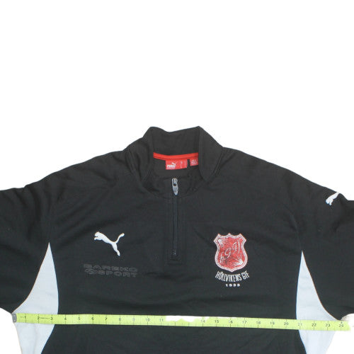 Puma Men's Black 1/4 Zip Pullover Sweatshirt Size L with Logo
