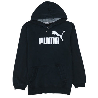Puma Mens Black Pullover Hoodie L Fleece Sports Sweatshirt