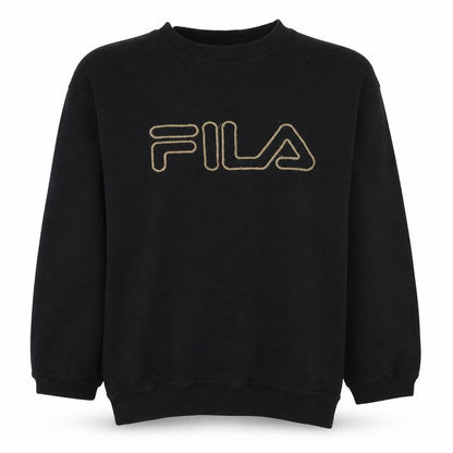 Fila Teens Black Crew Neck Logo Sweatshirt Size M Pullover