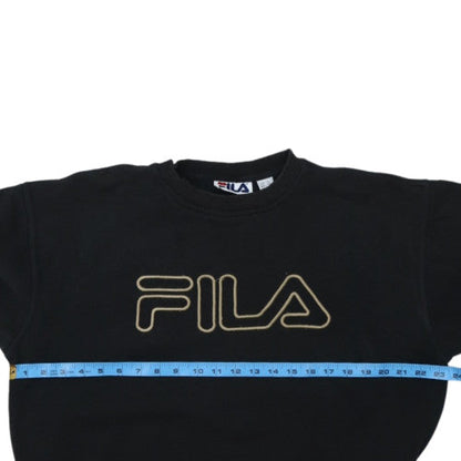 Fila Teens Black Crew Neck Logo Sweatshirt Size M Pullover
