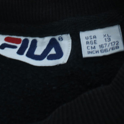 Fila Teens Black Crew Neck Logo Sweatshirt Size M Pullover