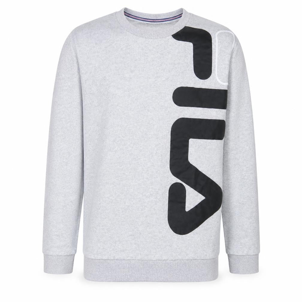 Fila Men's Grey Crew Neck Pullover Sweatshirt S Regular Fit Logo