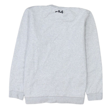 FILA Men's Grey Crew Neck Pullover Sweatshirt S Regular Fit Logo