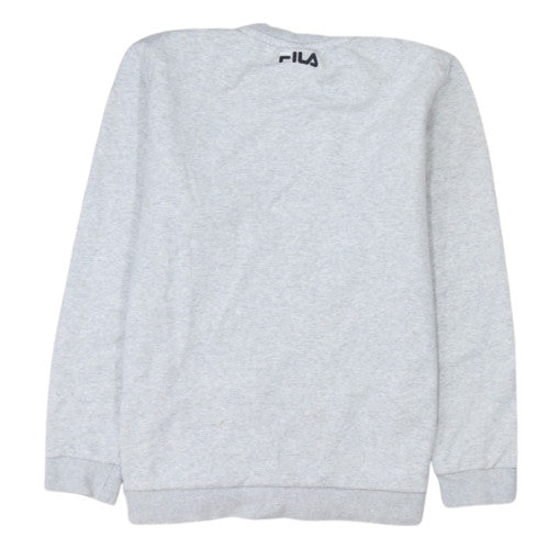 FILA Men's Grey Crew Neck Pullover Sweatshirt S Regular Fit Logo