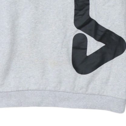 FILA Men's Grey Crew Neck Pullover Sweatshirt S Regular Fit Logo