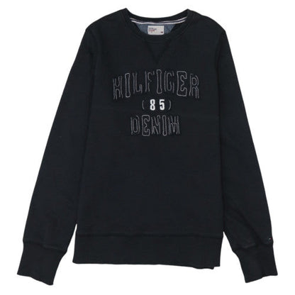 Tommy Hilfiger Denim Men's Black Cotton Crew Neck Sweatshirt S