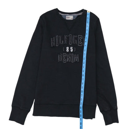 Tommy Hilfiger Denim Men's Black Cotton Crew Neck Sweatshirt S