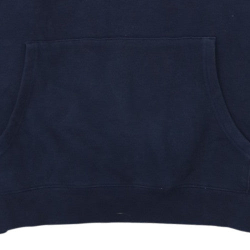 FILA Men’s Blue XL Pullover Hoodie with Logo and Striped Sleeves
