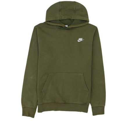Nike Women Khaki Pullover Hoodie M Tall Cotton Blend Fleece