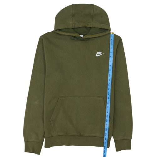 Nike Women Khaki Pullover Hoodie M Tall Cotton Blend Fleece