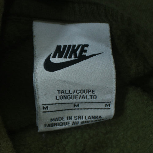Nike Women Khaki Pullover Hoodie M Tall Cotton Blend Fleece