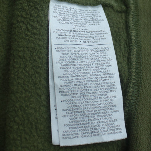 Nike Women Khaki Pullover Hoodie M Tall Cotton Blend Fleece