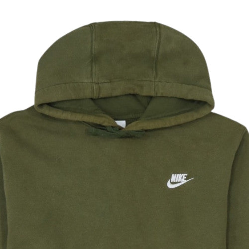 Nike Women Khaki Pullover Hoodie M Tall Cotton Blend Fleece