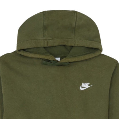 Nike Women Khaki Pullover Hoodie M Tall Cotton Blend Fleece