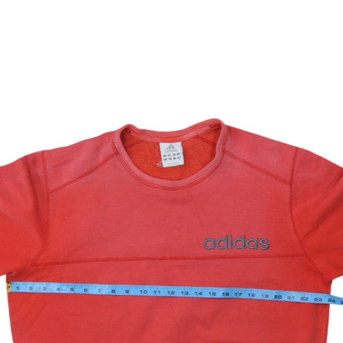 Adidas Womens Red Crew Neck Pullover Sweatshirt Size 14 Classic Fit