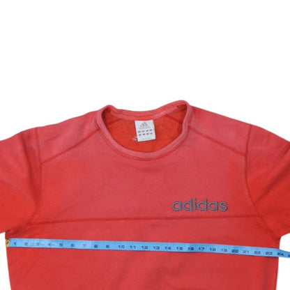 Adidas Womens Red Crew Neck Pullover Sweatshirt Size 14 Classic Fit
