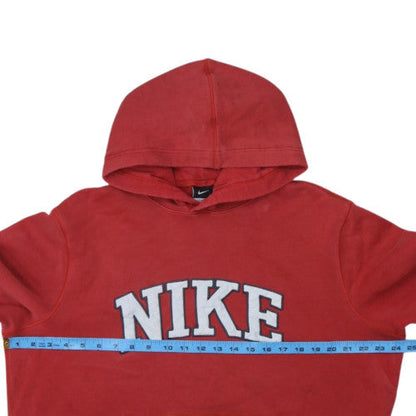 Nike Womens Red Pullover Hoodie L Cotton Blend Casual Sweatshirt