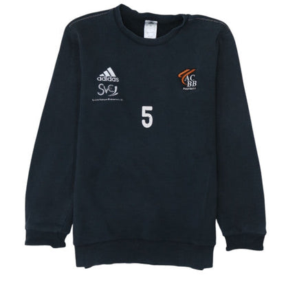 Adidas Womens Black Size M Pullover Sweatshirt Football Logo Crew Neck
