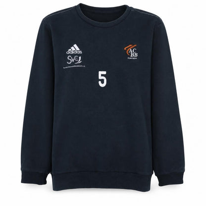 Adidas Womens Black Size M Pullover Sweatshirt Football Logo Crew Neck