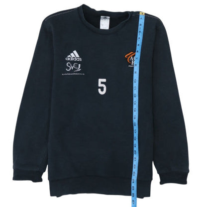Adidas Womens Black Size M Pullover Sweatshirt Football Logo Crew Neck