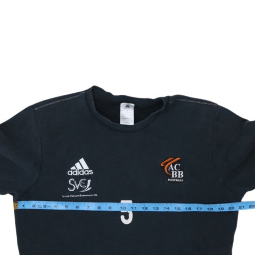Adidas Womens Black Size M Pullover Sweatshirt Football Logo Crew Neck