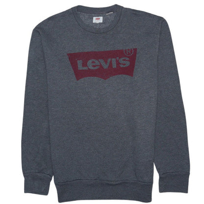 Levi's Men's Grey Logo Crew Neck Pullover Sweatshirt Size L